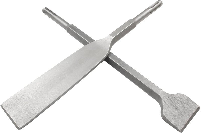 LDEXIN 2Pcs SDS Plus Tile Chisel and Flat Chisel 1.57 Inch Wide for Concrete Masonry Stone, 10 Inch (250mm) Long - Image 1